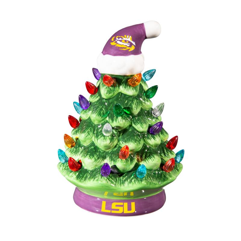 8" LED Ceramic Tabletop Christmas Tree, Louisiana State University