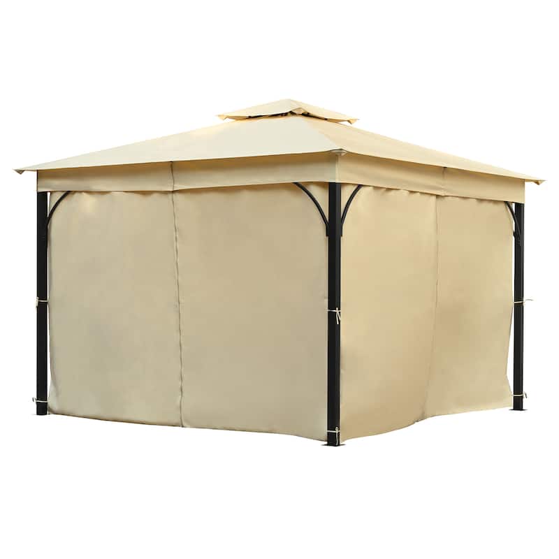 Patio Gazebo with Mosquito Netting and Privacy Screens for Backyard