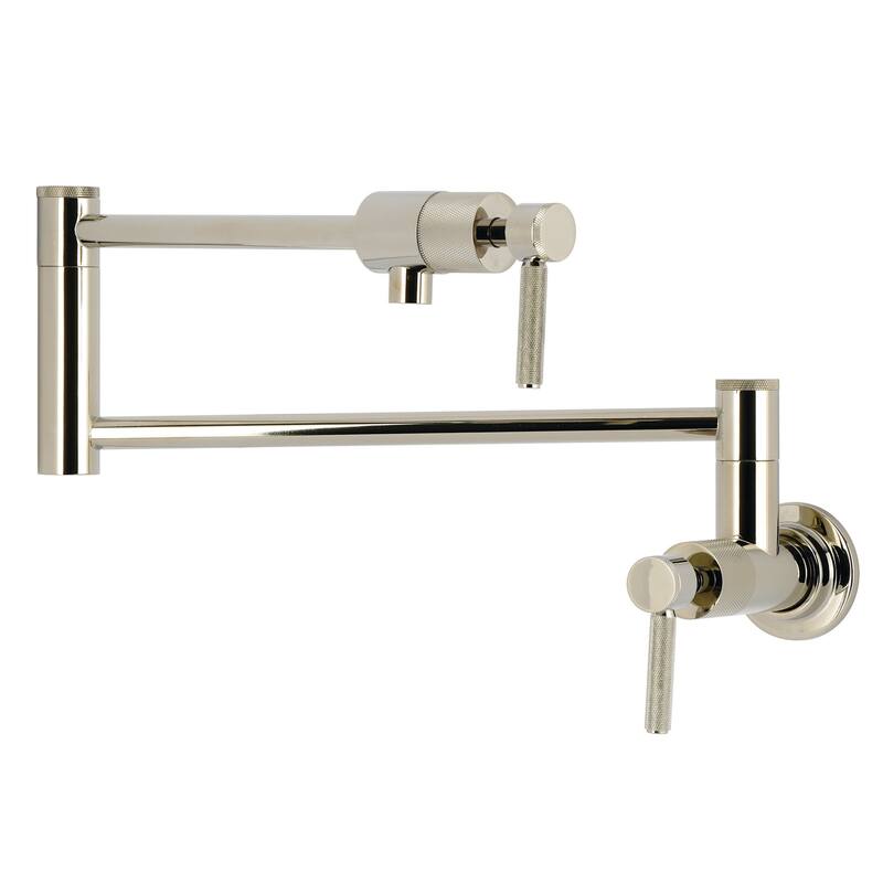 Kingston Brass KS410.KNL Convergent 4 GPM Wall Mounted Single Hole Pot - Polished Nickel