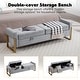 preview thumbnail 55 of 79, 66" Storage Bench King Size End of Bed with Double Lids and Gold Legs
