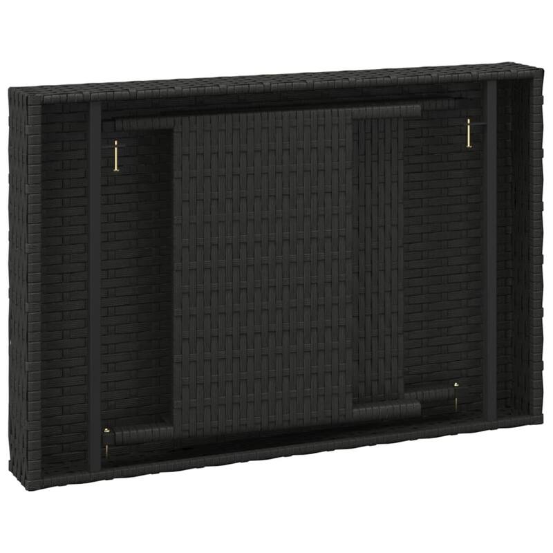 vidaXL Foldable Side Table Black/Brown 23.6"x15.7"x15" Poly Rattan - 23.6" x 15.7" x 15"