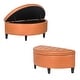 preview thumbnail 10 of 11, Adeco Half Moon Storage Ottoman Lift Top Entryway or Bed Bench