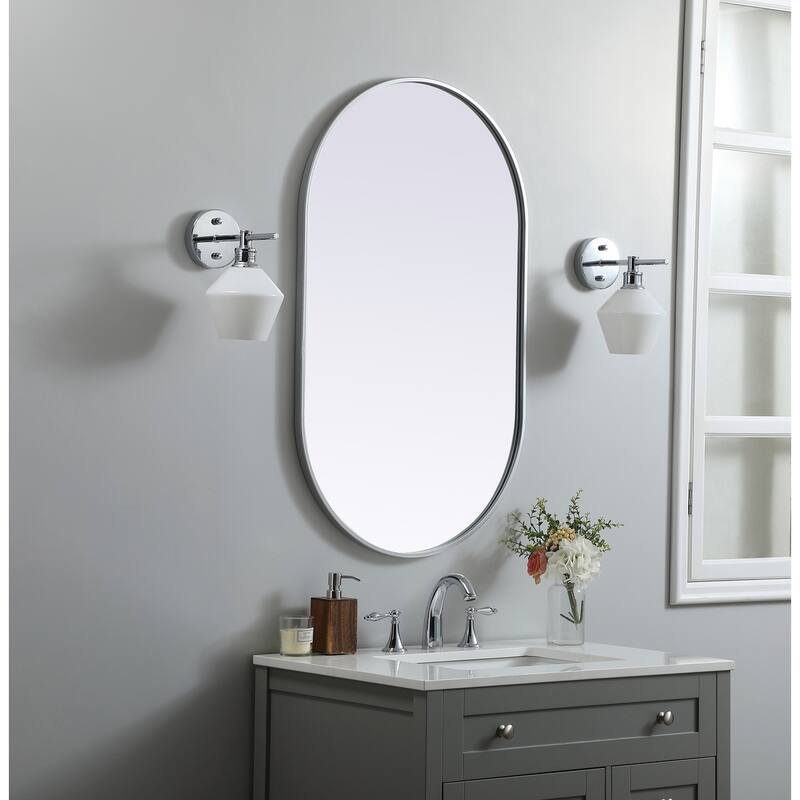 Indigo Home Metal Frame Oval Mirror 24x40 Inch