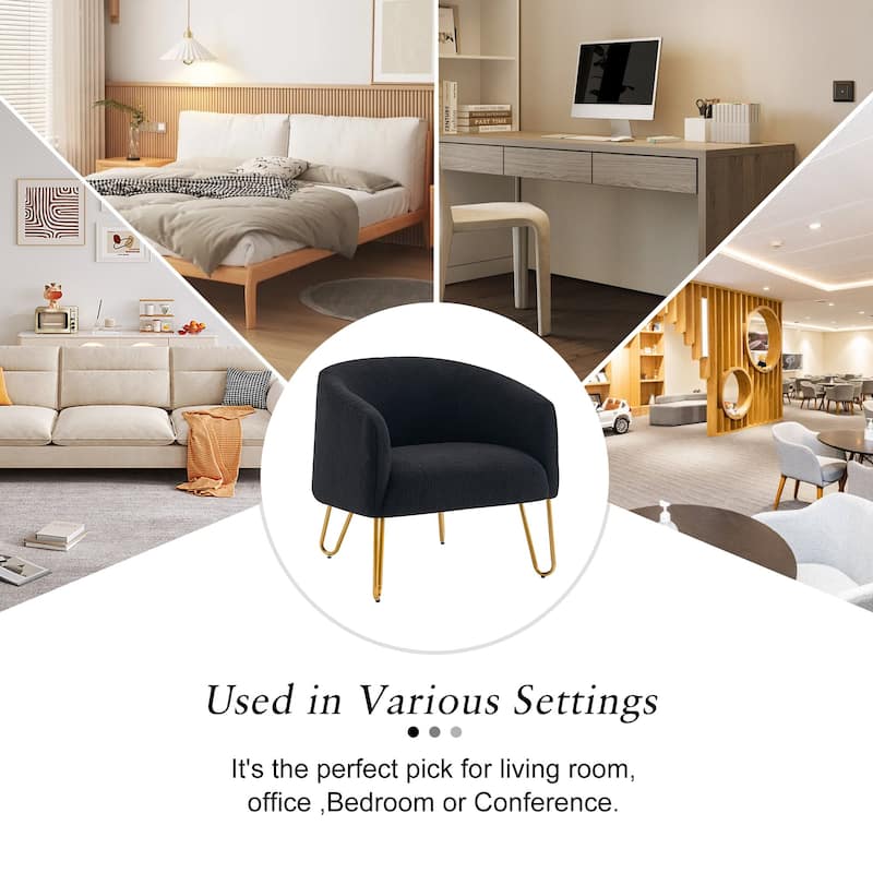 Modern Lite Luxury Gold Legged Accent Chair Versatile Pick for Living Room Bedroom​