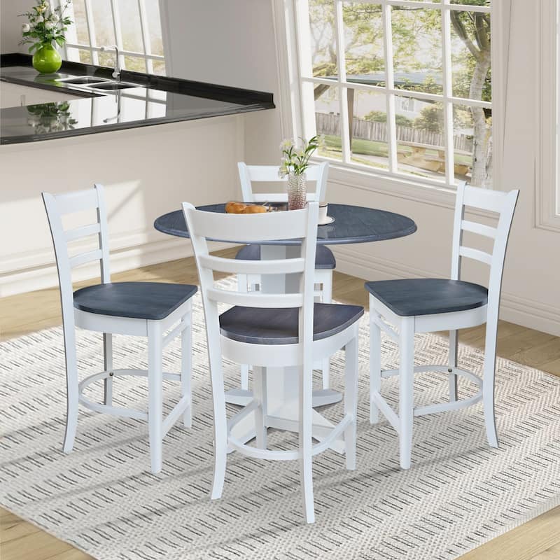 42" Round Drop Leaf Table with Stools