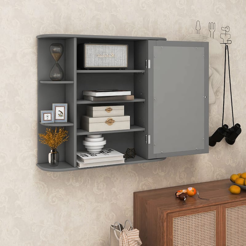 Multipurpose Wall Surface Bathroom Storage Cabinet Mirror - See Details