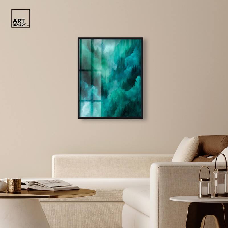 Textured Teal II Shadowbox by Art Remedy