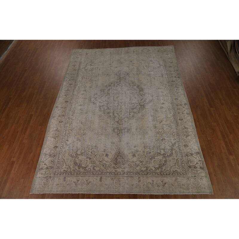 Tabriz Persian Vintage Area Rug Handmade Traditional Wool Carpet - 8'11" x 12'4"
