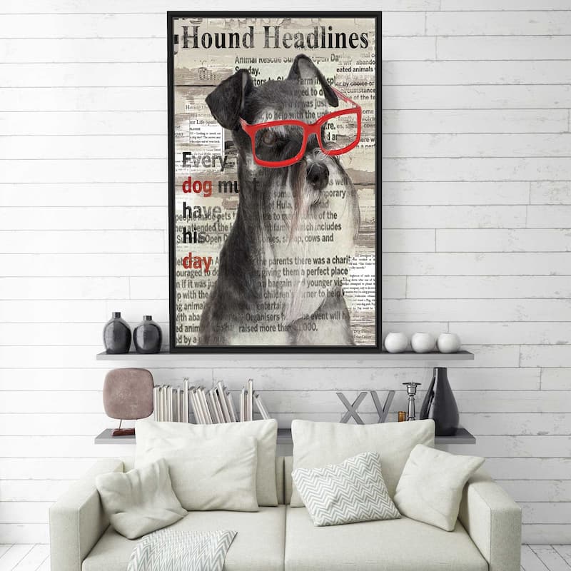 "Hound Headline" by Carol Robinson Print on Floating Canvas