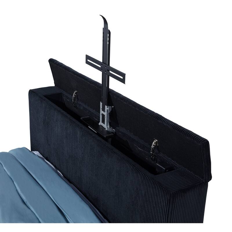 Tisdall Flame Visualizer Wingback TV Bed Black