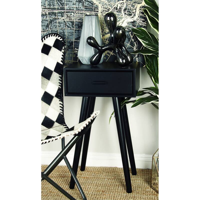 Benzara Wooden Accent Table - Black