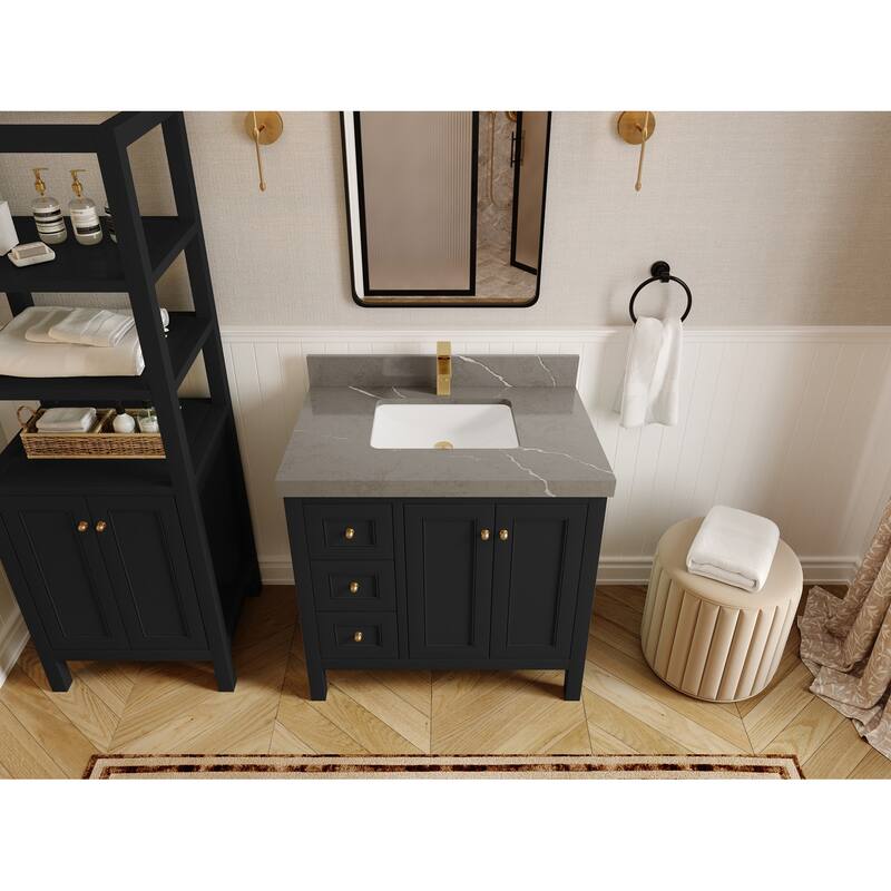 Willow Collections 36 in. W x 22 in. D Nashville Center Right Sink Bathroom Vanity with Countertop