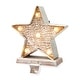 preview thumbnail 35 of 44, Glitzhome 7.5" H Christmas Silver LED Tree Star Gift Box Heavy Duty Stocking Holders Mantel Ornament