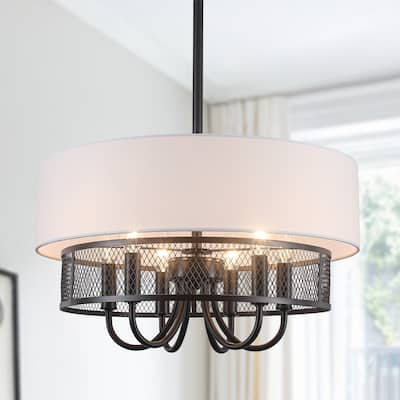 6 Lights Farmhouse Elegant Double Shade Chandelier Light Adjustable height Suitable for many different spaces