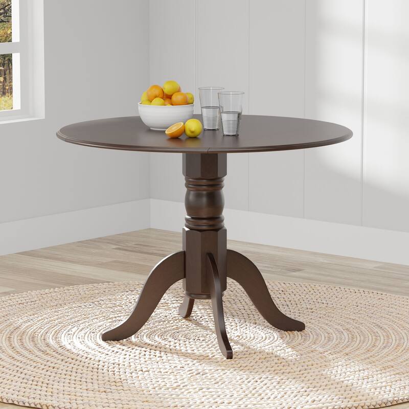 5-Piece Dining Set, 42" Round Drop-Leaf Table and X-Back Chairs