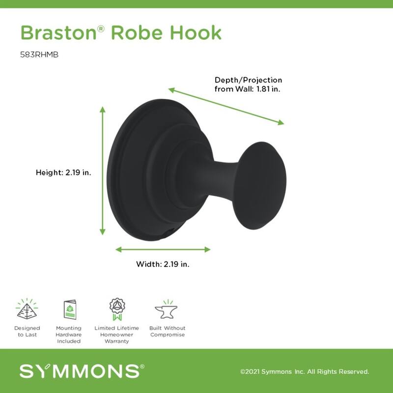 Symmons 583RH Braston Single Robe Hook