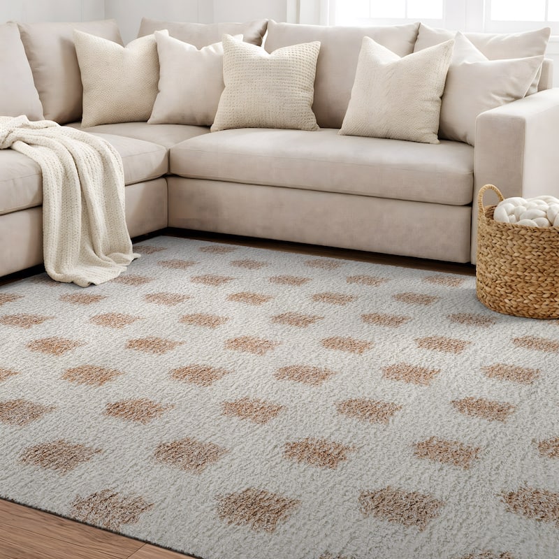 Scandinavian Arrow Shag Rug - Modern Look - Anthracite Dark Gray - Easy Maintenance