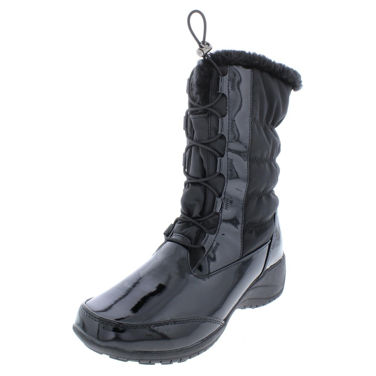 Shop Khombu Womens Bella Winter Boots Waterproof Patent Trim