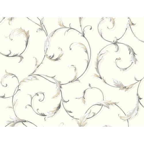York Wallcoverings Ab1961 Black And White Acanthus Scroll Wallpaper Overstock 16384355