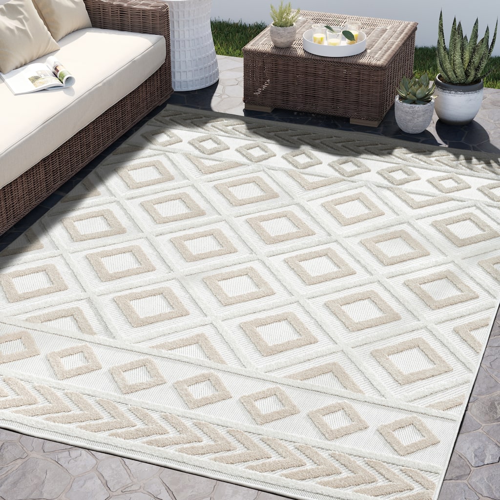 Abani Rugs Dusk Collection DUS100A Modern Diamonds Area Rug