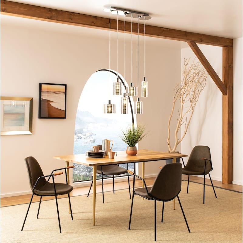 SAFAVIEH Lighting Marlijn Pendant - 30.8"x7"x26.5-84.5" - Grey - 31Wx7Dx85H