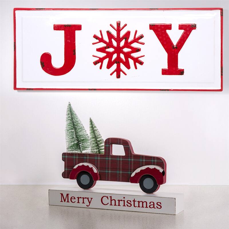Glitzhome 24"L Metal Christmas "JOY" Wall Decor - 24''L