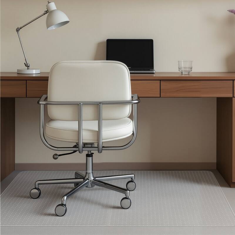 Transparent Frosted PVC Chair Mat 46x60in Non-Slip for Low-Pile Carpet