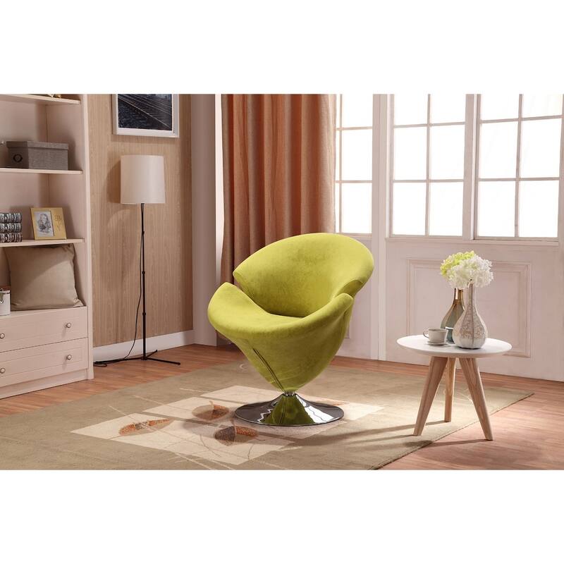 Tulip Swivel Accent Chair Set of 5 in Multi Color White, Orange, Yellow, Green and Red