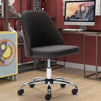 Office Desk Chair, Modern Cute Rolling Vanity Swivel Task Chairs with Wheels, Armless for Home, Bedrooms, Office, Study, Student