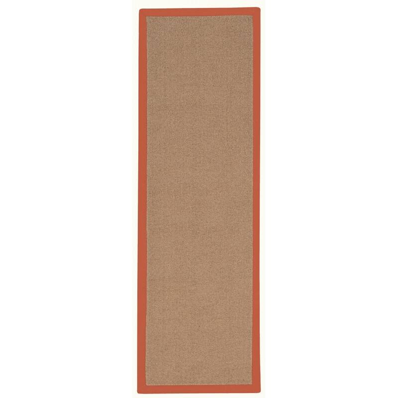 Linon Athena Hand Crafted Classic Wool Rug - 2'6'' x 8' - Burnt Orange