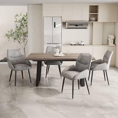62.9-Inch Rectangular Mdf Dining Table And Chair 4-Piece Set, Stylish Dining Table,Kitchen Dining Table, Sturdy and Durable