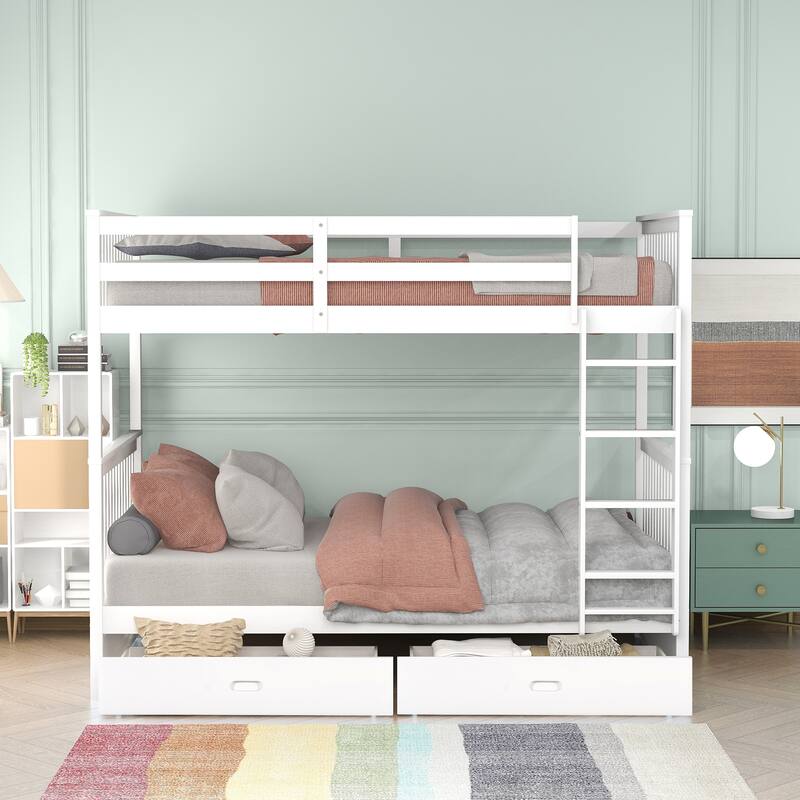 Twin-over-Twin Bunk Bed with Drawers