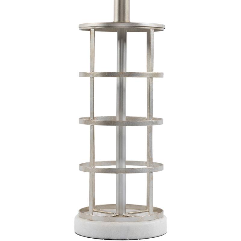 Artistic Weavers Marile Antique Silver Cage Table Lamp - 25"H x 13"W x 13"D