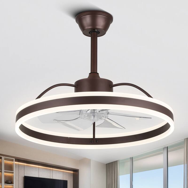 20"/24"/72" Oaks Aura Cotti Low Profile Dimmable Smart Ceiling Fan with Lights 6-Speed Flush Mount Modern Remote