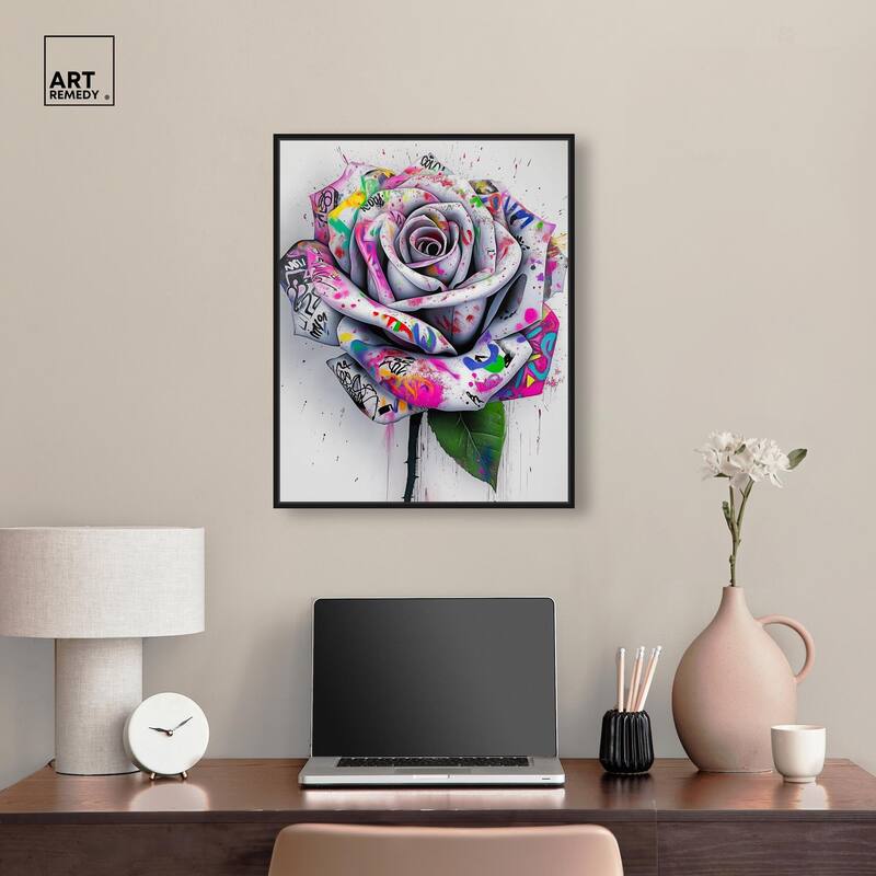 Graffiti Rose Canvas by Art Remedy
