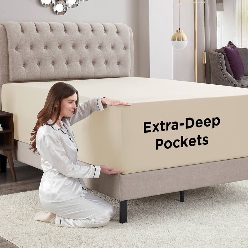 Empyrean Bedding Extra Deep Pocket Microfiber Fitted Sheet Set