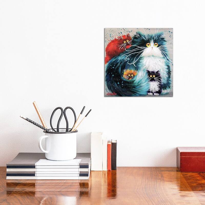 iCanvas "Purrenting" by Kim Haskins Canvas Print - 12x12x1.5