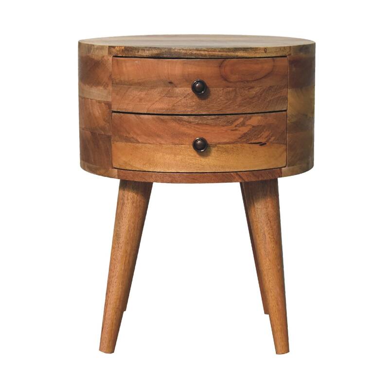 Nightstand with Storage Drawer & Solid Wood Tabletop,For Bedroom, Living Room - Tan - 2-drawer