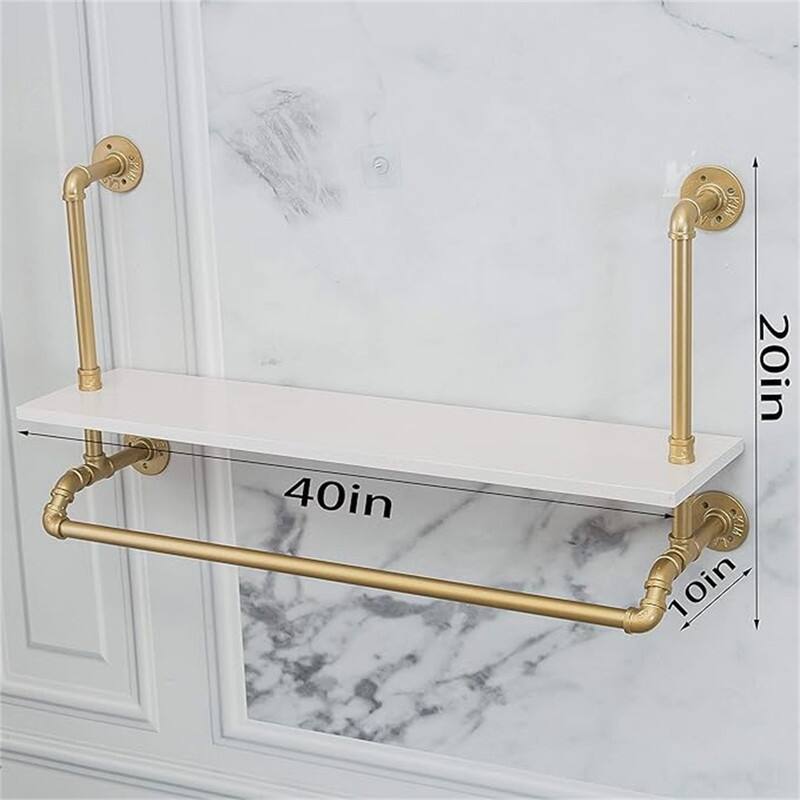 Gold,White,Industrial Detachable Wall Mounted - 20"D x 40"W x 10"H