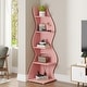 preview thumbnail 5 of 55, Corner Shelf Bookcase Bookshelf with Unique Shape for Living Room, Home Office 1PC - Pink