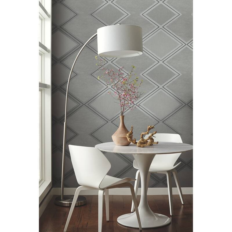 Inspired by Color Diamond Twist Grey & Black Wallpaper