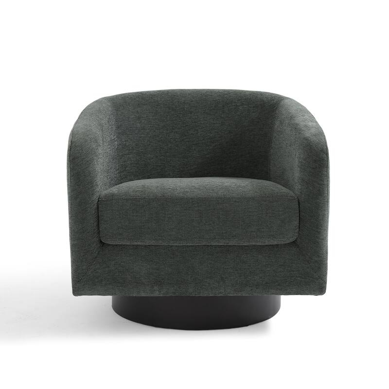 Modern Upholstered Barrel Chair Swivel Accent Chair for Living Room