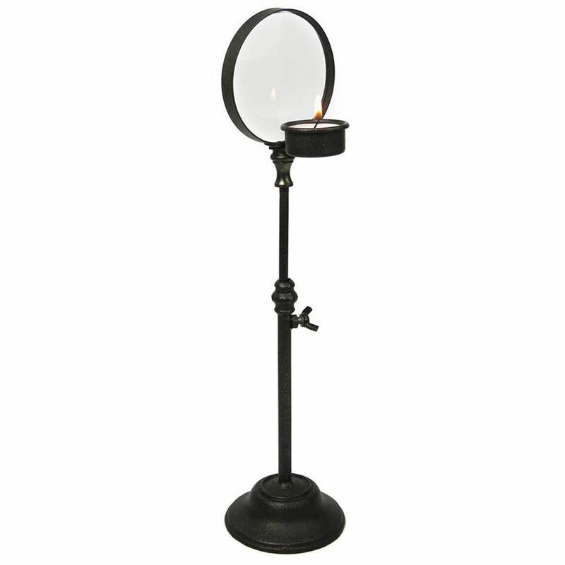 Black Iron Candle Holder with Adjustable Height 13-17" Decorative Home Accent Stand - 3.75" x 3.75" x 13"-17"h