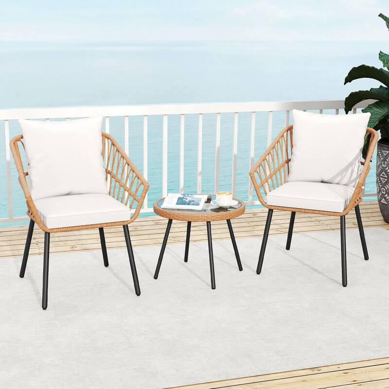 Costway 3 Piece Patio Bistro Set with Heavy Duty Metal Frame for - See Details