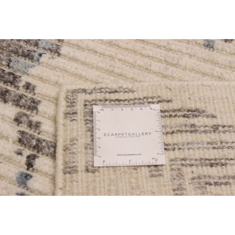 ECARPETGALLERY Hand-knotted Tangier Cream Wool Rug - 7'10 x 9'9