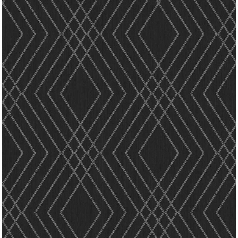 Fine Decor Shard Black Trellis Wallpaper