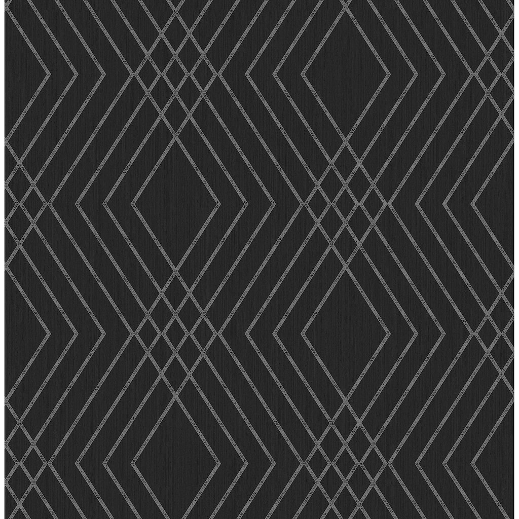 Fine Decor Shard Black Trellis Wallpaper