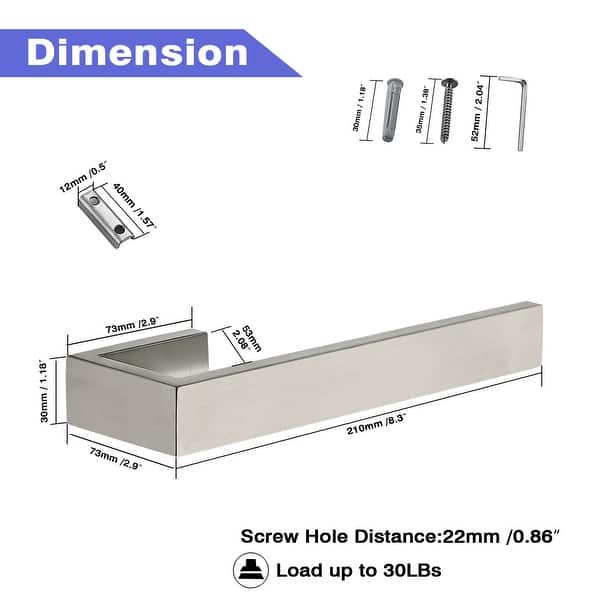 dimension image slide 1 of 2, Wall Mounted Towel Ring Towel Holder