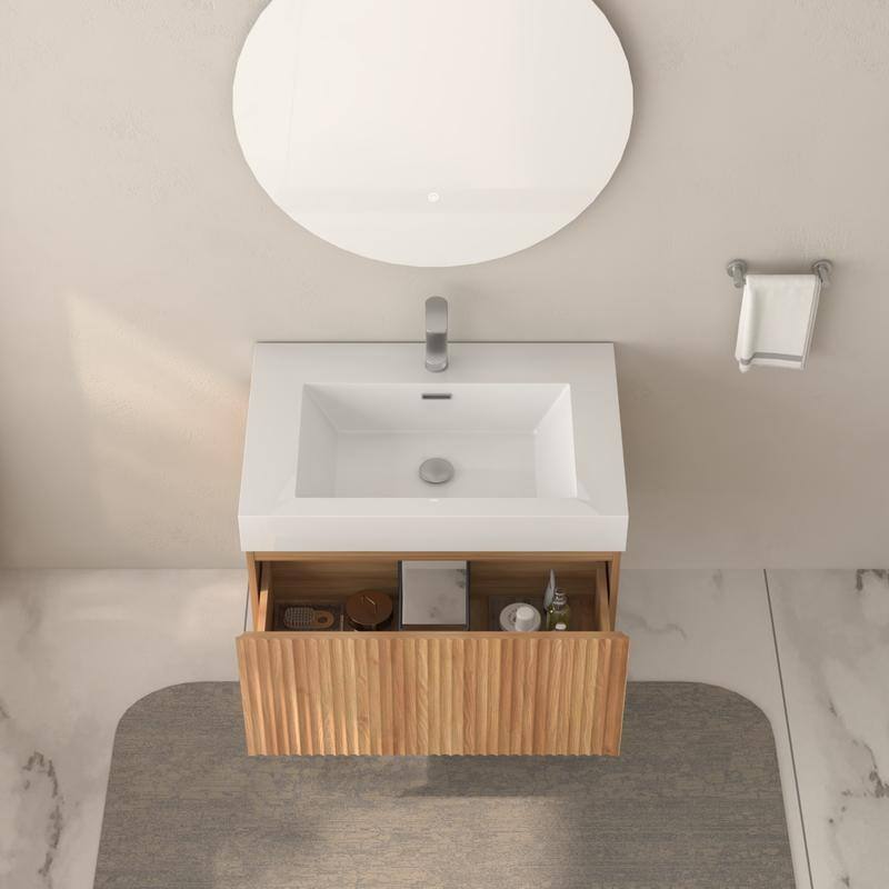 Wall Mount Bathroom Vanity with Sink Top with Drawer