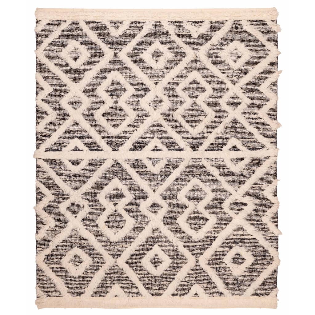 ECARPETGALLERY Hand-knotted Looma Black, Cream Wool Rug - 8'3 x 10'2